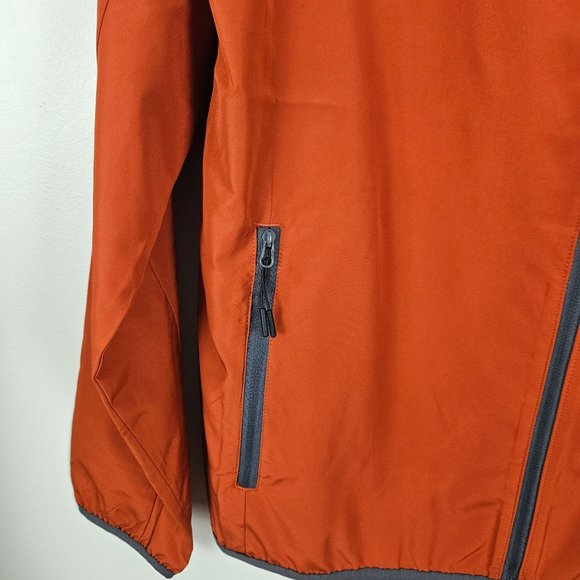 All In Motion Men Jacket Size Medium Lightweight Water Repellent Rust/Orange Zip - Picture 3 of 10
